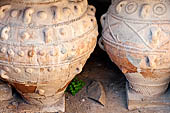 The palace of Festos. The storeroom of the old palace, 'pthoi' giant jar still in place.